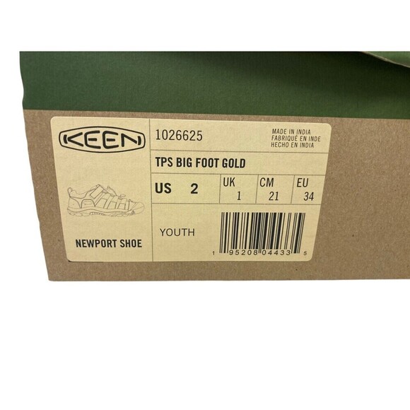 Keen Newport Shoe Youth Size 2 US Black TPS Big Foot Gold - Picture 11 of 12
